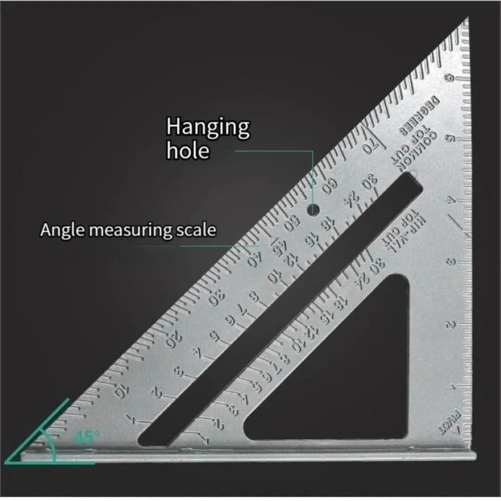 7" Aluminum Alloy Triangle Ruler – Woodworking Angle Tool Woodworking Angle Ruler Richie's