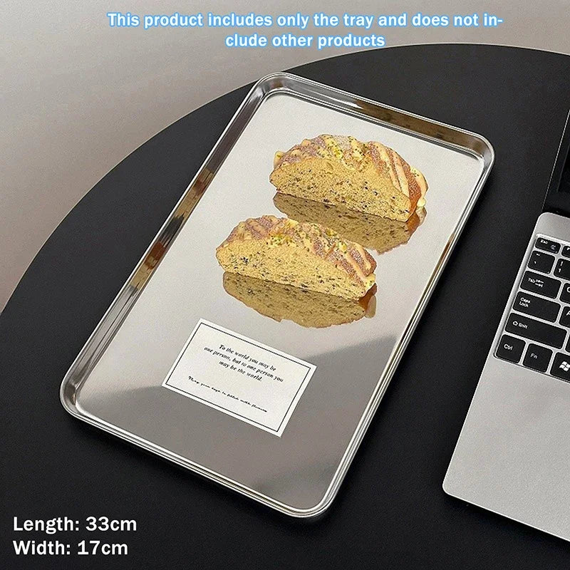 Nordic Stainless Steel Rectangular Dessert & Cake Serving Tray Serving Tray Richie's 3