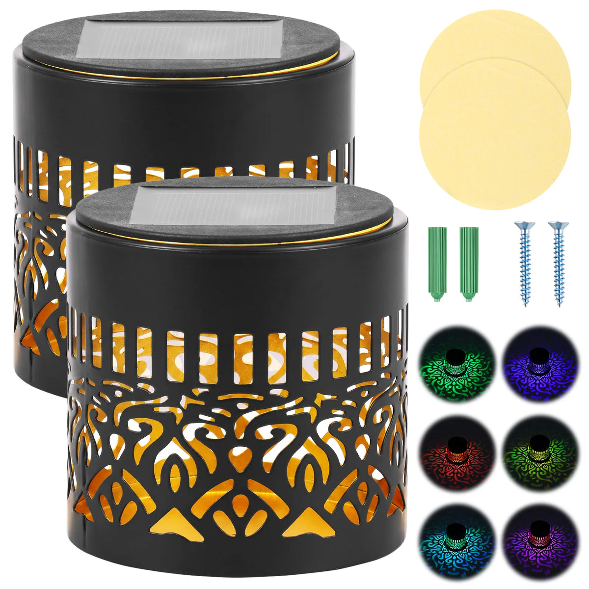 Solar Hollow Floral Garden Lanterns – Dusk to Dawn, 2 Pack Solar Garden Lantern Richie's