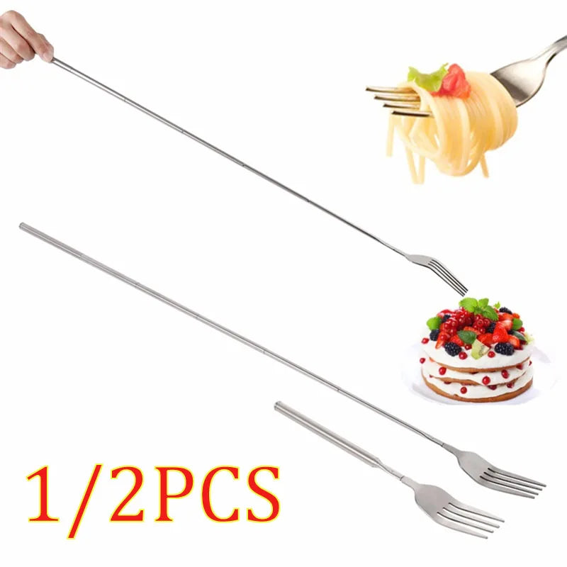 Telescopic Extendable Stainless Steel Fork – BBQ, Fruit & Dessert Extendable Cutlery Fork Richie's