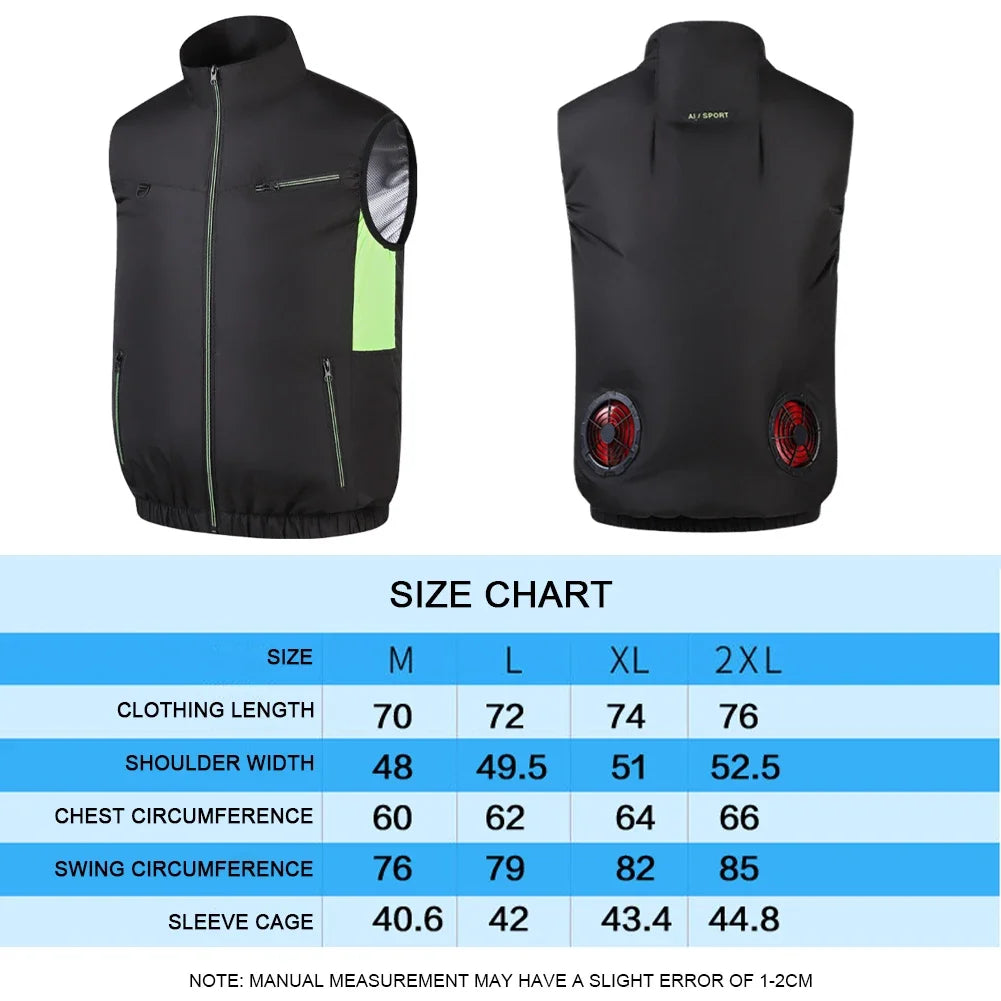 APWIKOGER Cooling Fan Vest – USB Wearable Vest for Summer Outdoor Cooling Fan Vest Richie's