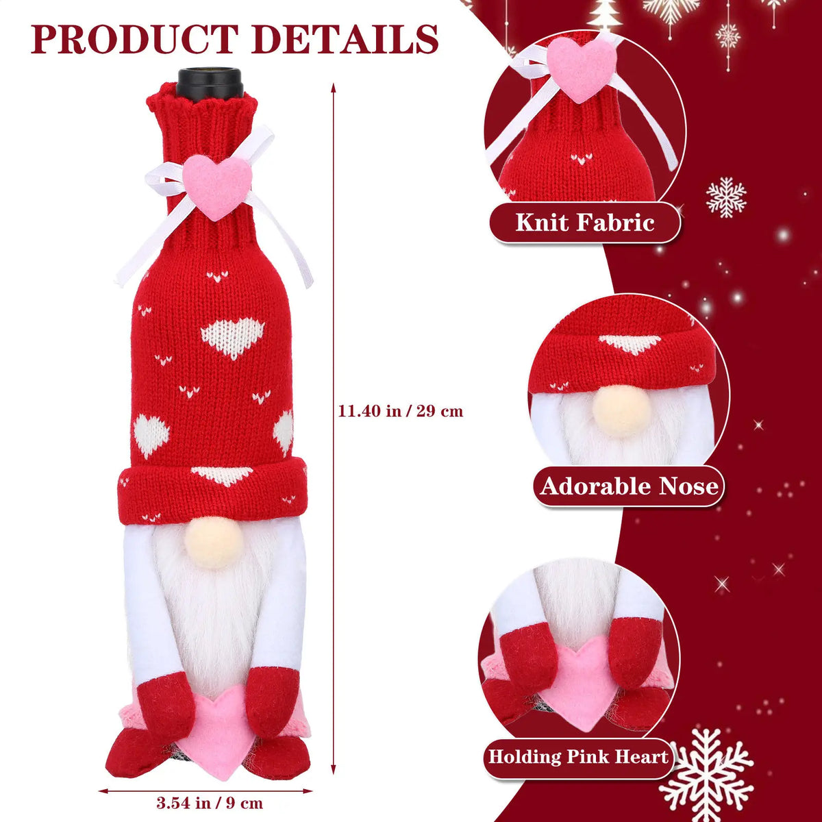 2Pcs Rudolph Couple Wine Bottle Sleeves – Reusable Gift Covers Wine Bottle Covers Richie's