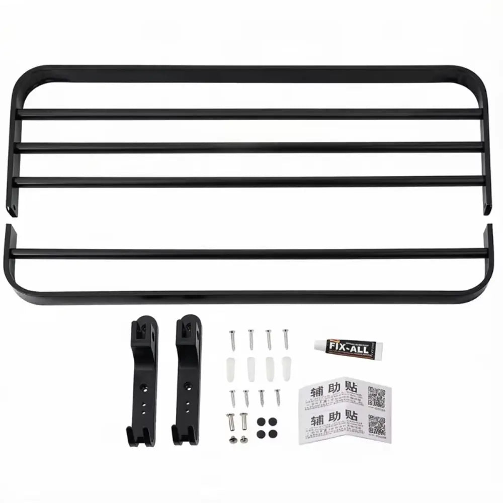 Foldable Aluminum Towel Rack Wall Mount Matte Black Rustproof Wall Towel Rack Richie's
