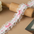 1 Yard Pleated Bow Lace Trim Ribbon – Handmade Fabric DIY Lace Trim Ribbon Richie's Color3 L