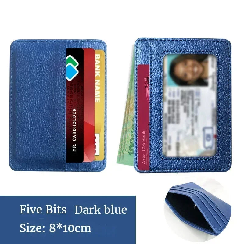 Ultra-Thin PU Leather Mini Wallet – 4-Slot Card Holder Slim Card Holder Wallet Richie's Blue