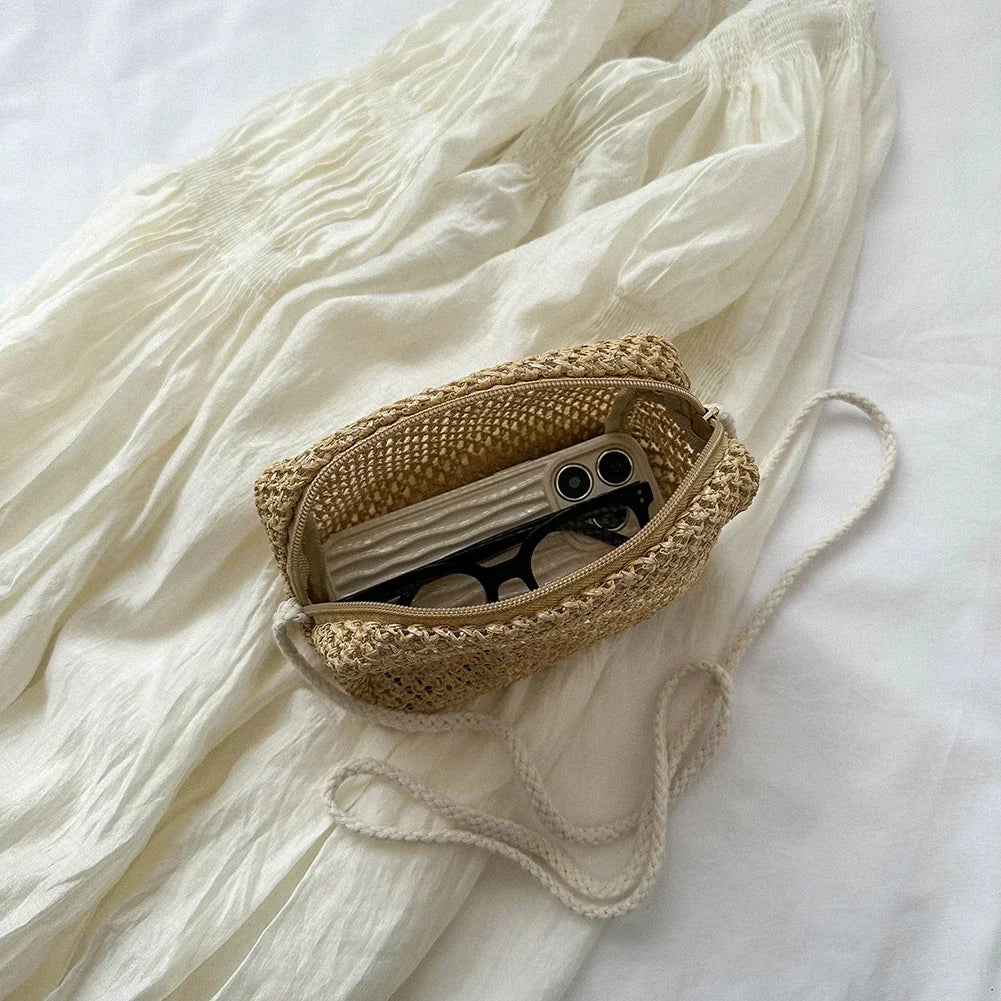 Women's Woven Straw Crossbody Bag – Summer Beach Shoulder Purse Crossbody Shoulder Bag Richie's