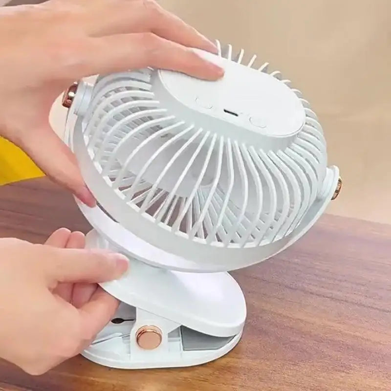720° Rotatable USB Clip-On Fan with Night Light – 5-Speed Clip-On USB Fan Richie's