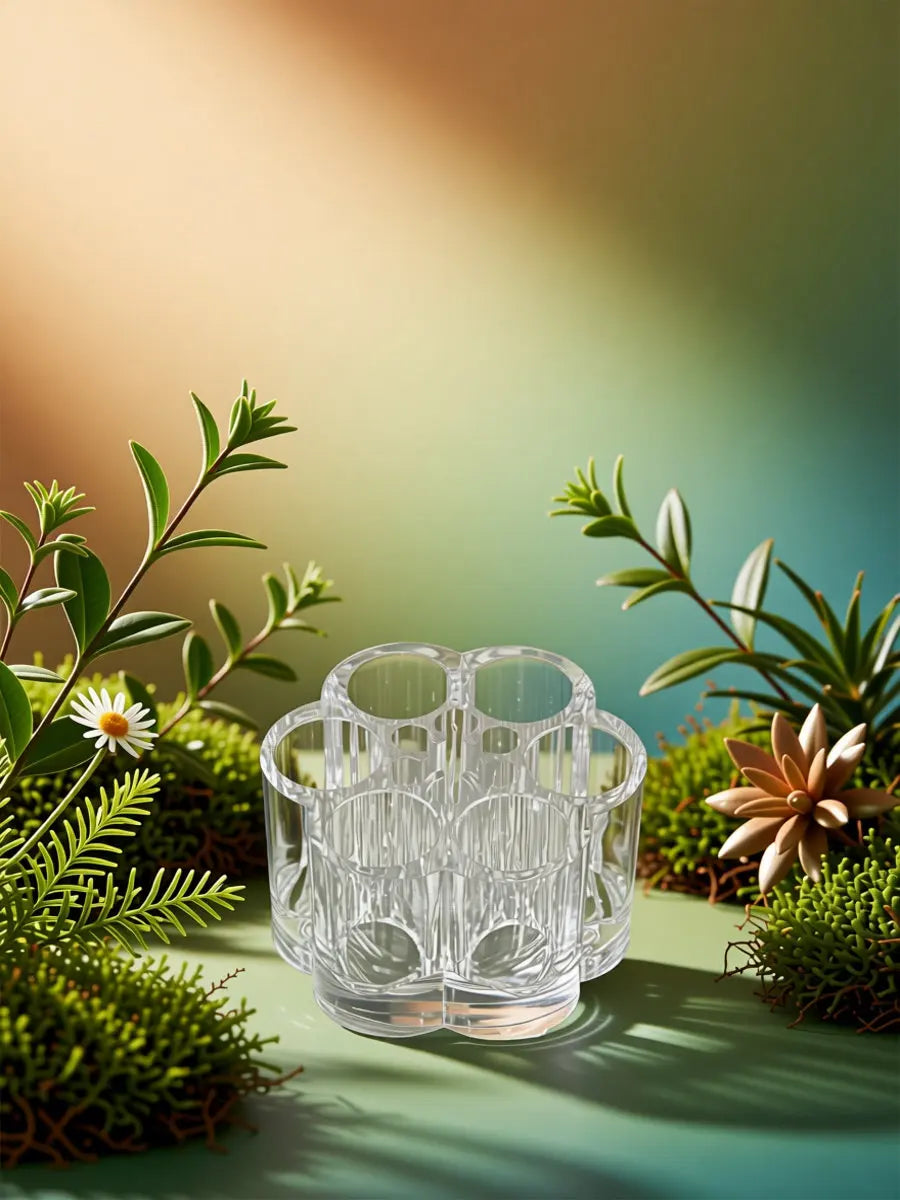 Clear Acrylic Flower Makeup Organizer – 6-Hole Lipstick Holder Makeup Storage Organizer Richie's