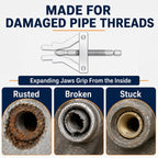 Broken Pipe Thread Extractor Tool – Hex Drill Shank 1/2 & 3/4 In Pipe Thread Extractor Richie's