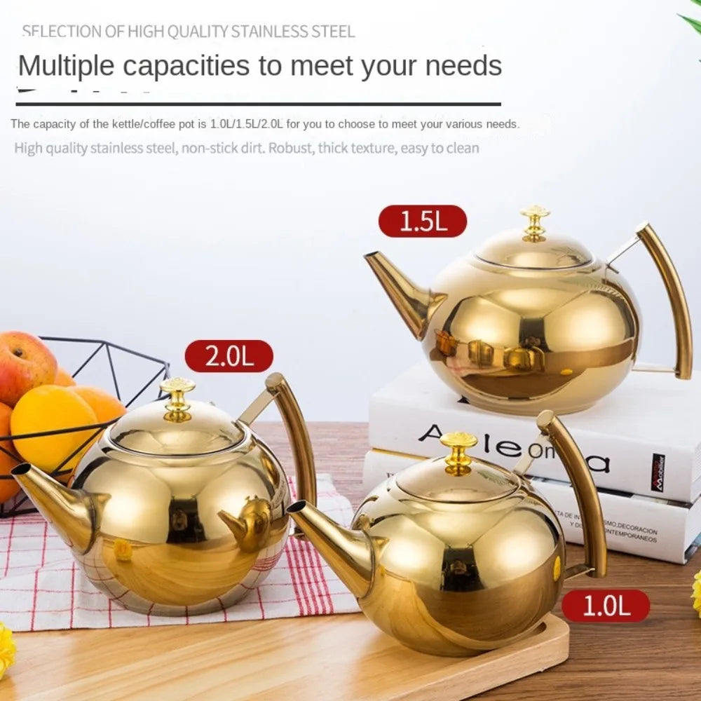 Stainless Steel Teapot Kettle 1L–2L with Filter | Gas & Induction Stovetop Tea Kettle Richie's