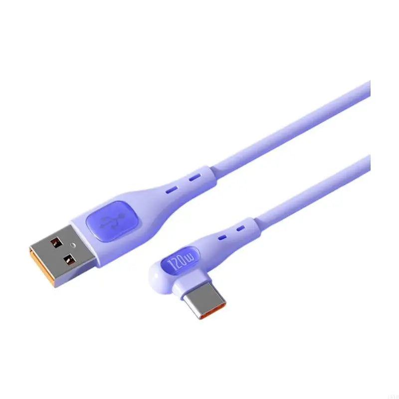 120W 90° Right Angle USB-A to USB-C Fast Charging Cable 2M USB-C Charging Cable Richie's Purple 2m