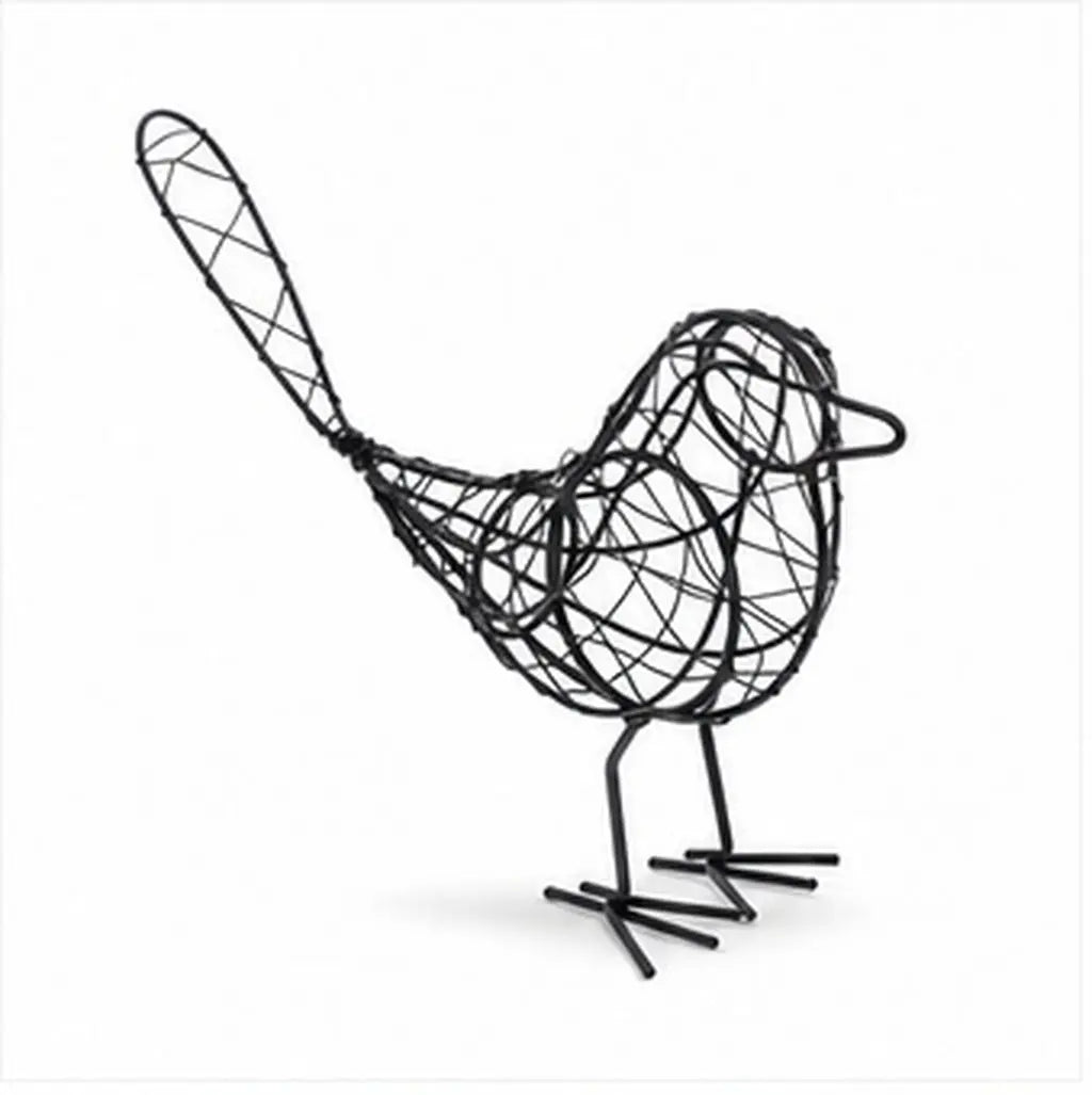 Black Iron Wire Bird Sculpture – Rustic Garden & Home Décor Iron Bird Sculpture Richie's
