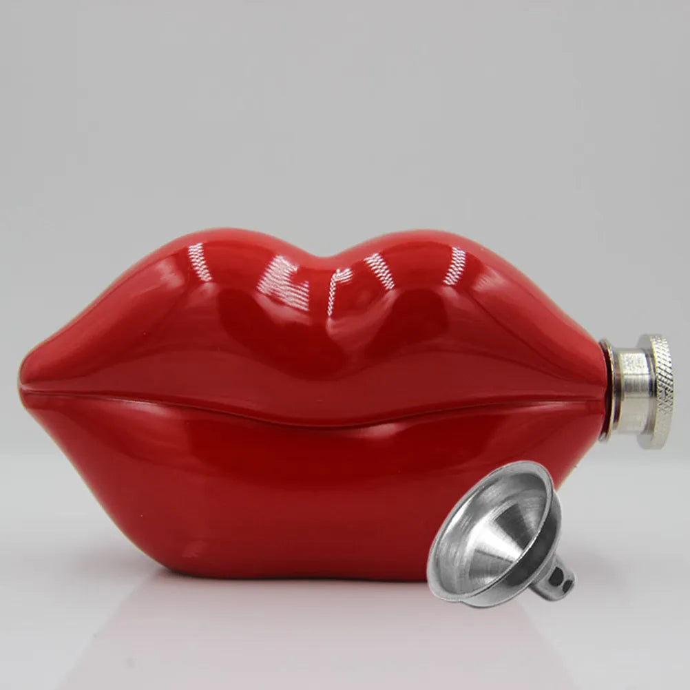 Red Lip Hip Flask – Stainless Steel Portable Whiskey Flagon Hip Flask Richie's