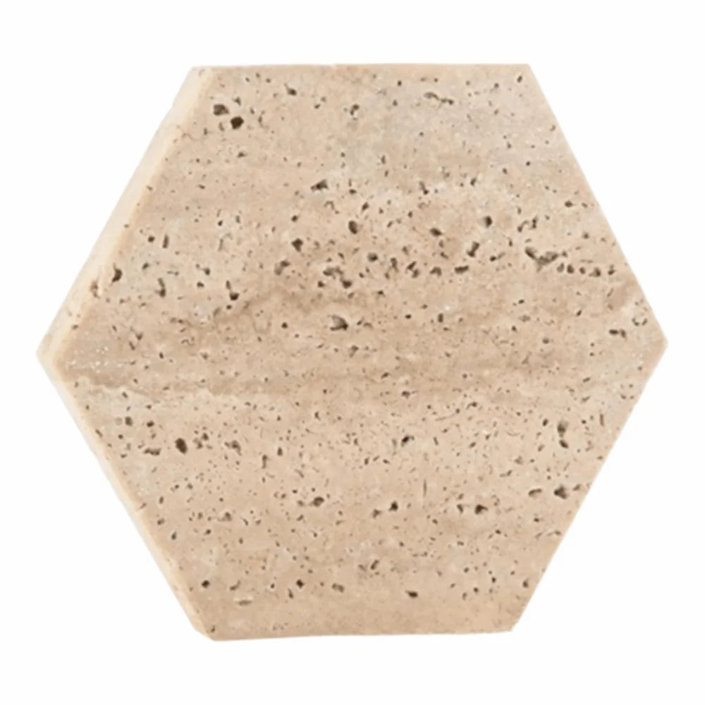 Natural Marble Coasters – Heat Resistant Non-Slip Travertine Set Marble Coasters Set Richie's Hexagon 1 PC L