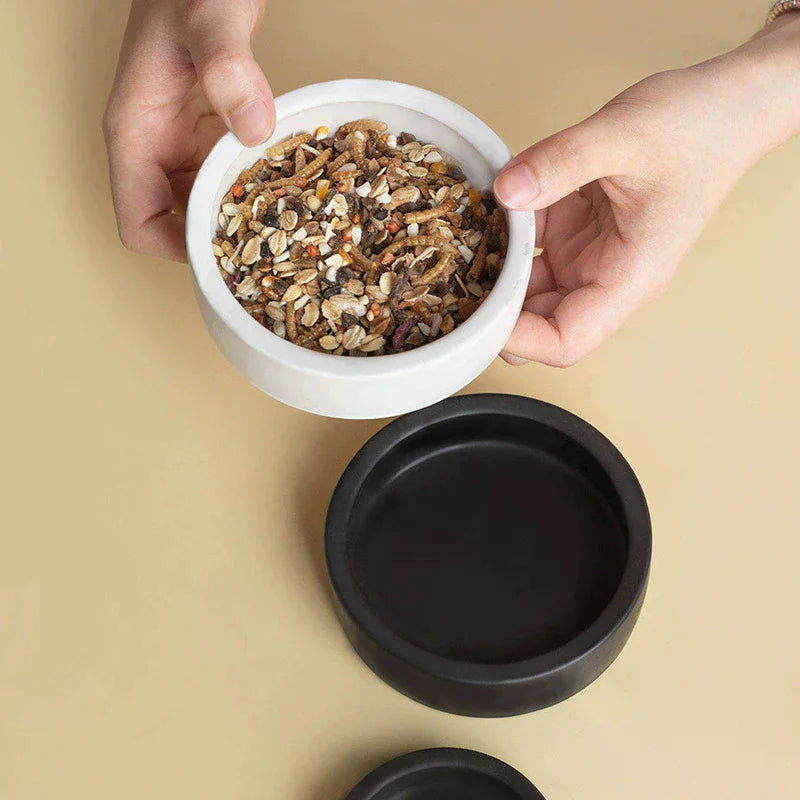 Ceramic Reptile Feeder Bowl – Anti-Escape Dish for Gecko & Crab Reptile Feeder Bowl Richie's