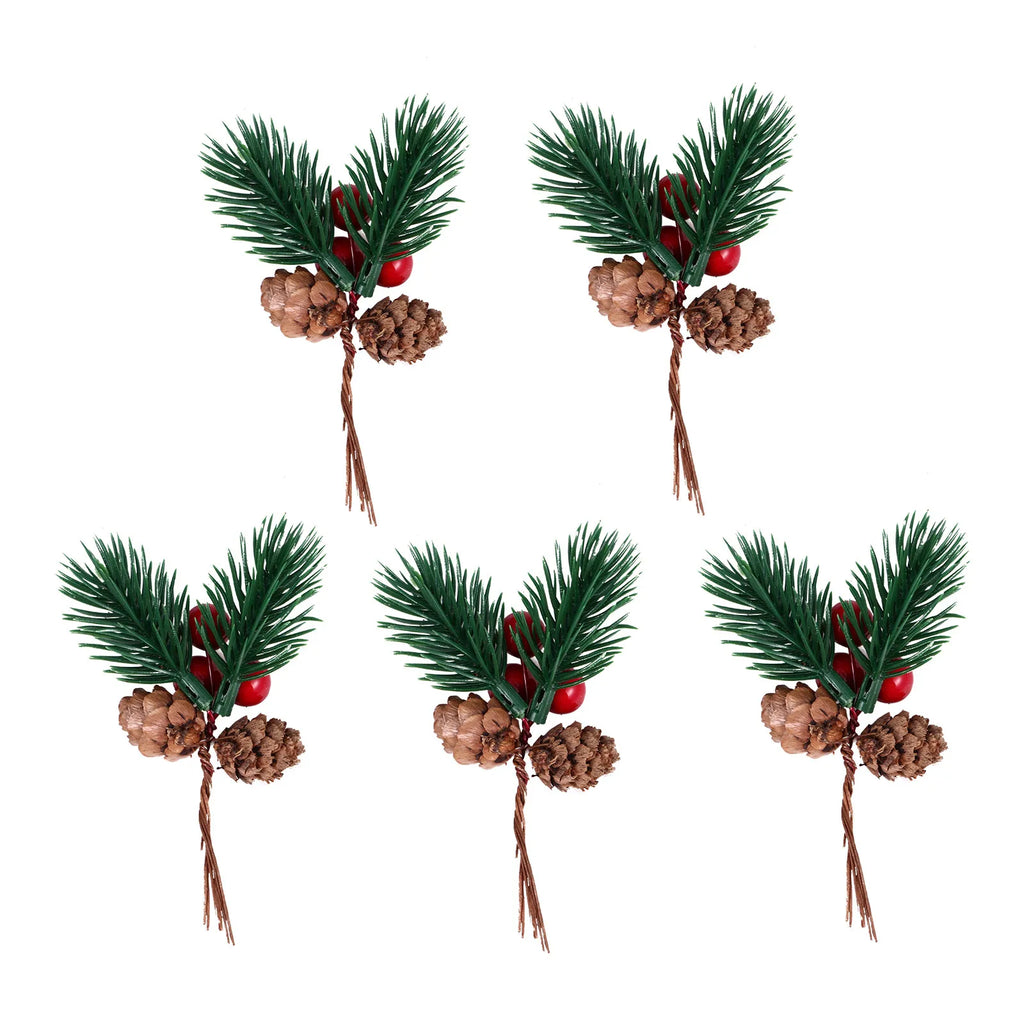 5-Pack Artificial Christmas Pine Picks – Cones, Berries & Needles Christmas Pine Picks Richie's