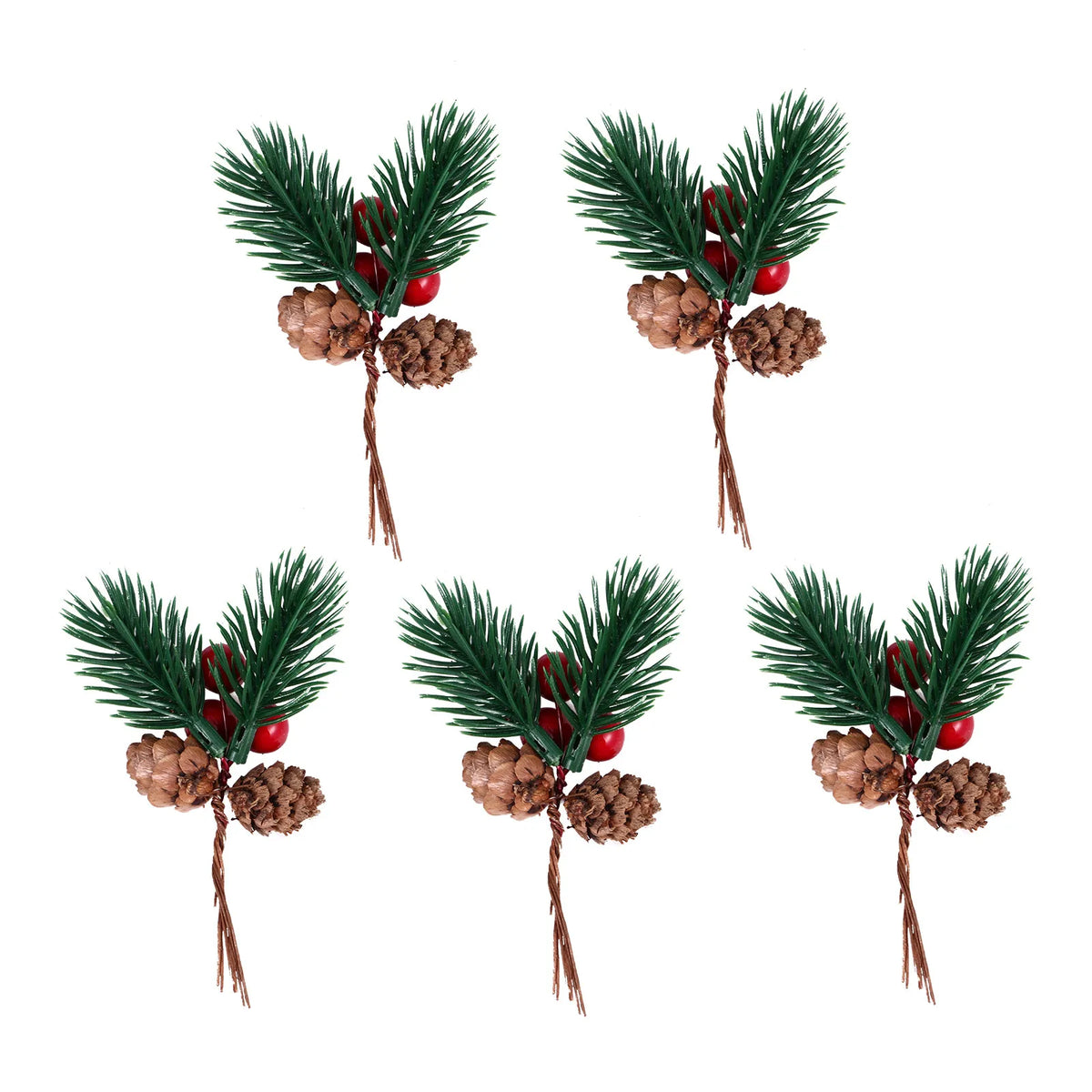 5-Pack Artificial Christmas Pine Picks – Cones, Berries & Needles Christmas Pine Picks Richie's