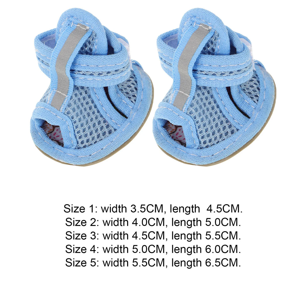 Breathable Mesh Dog Sandals 4-Pack – Anti-Slip Summer Pet Shoes Dog Sandals Richie's