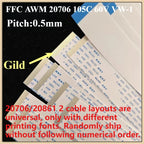 5Pcs Gold-Plated FFC FPC Flat Flexible Cable 0.5mm Pitch 4–96 Pin Flat Flex Cable Richie's Length 5CM 4P Pitch 0.5mm|5Pcs|Same