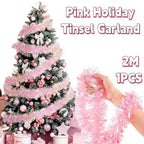 2M Pink Tinsel Garland – Sparkling Christmas & Party Decor Christmas Tinsel Garland Richie's
