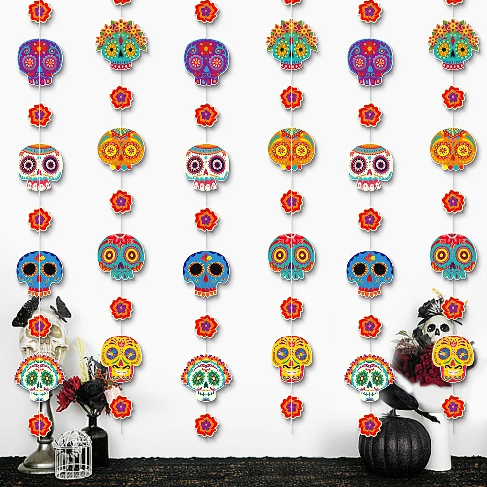 Day of the Dead Skull Garland Banner | Día de Muertos Décor Party Garland Décor Richie's