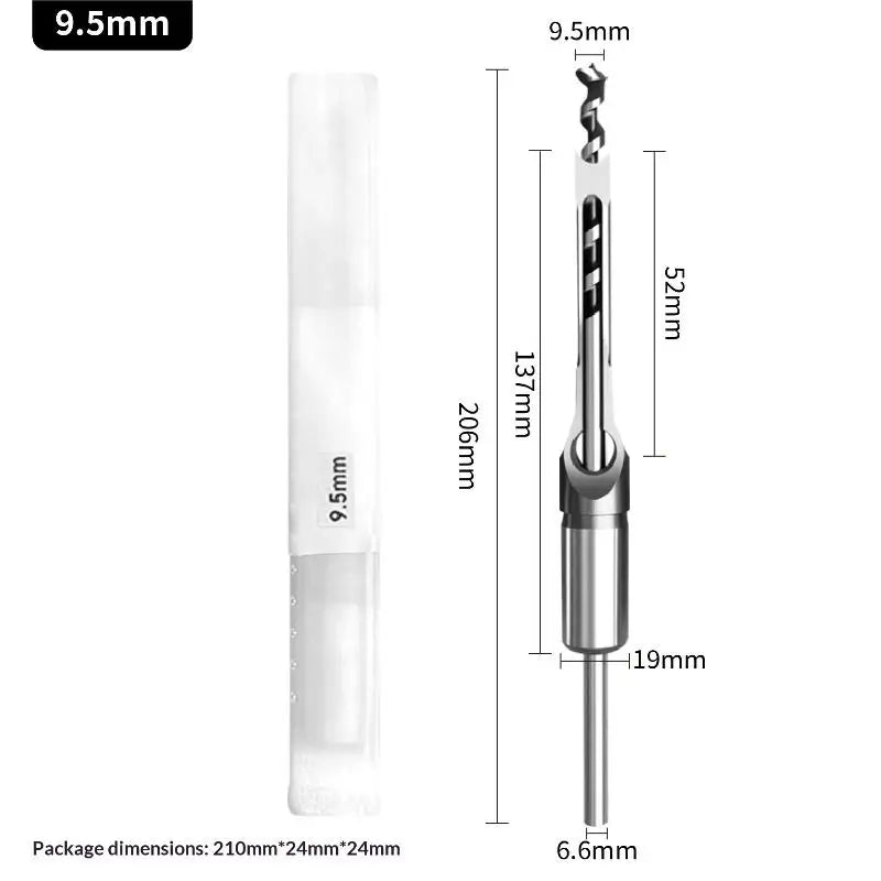 Square Hole Drill Bit Set – Wood Chisel Adapter 1/4Pcs Woodworking Drill Bit Set Richie's 9.5mm