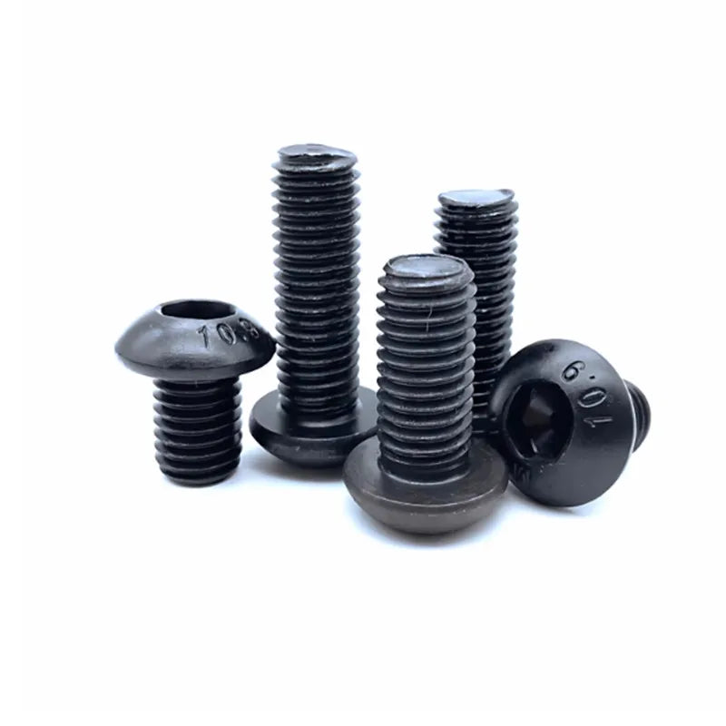 10pcs UNC Grade 10.9 Black Hex Socket Mushroom Head Bolts Hex Socket Bolts Richie's