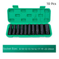 1/2" Drive 10-Pc Metric Deep Impact Socket Set with Case Impact Socket Set Richie's 10pcs 8-24mm