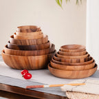 Japanese Style Handmade Wooden Soup Bowls – Round Wood Tableware Wooden Soup Bowl Richie's