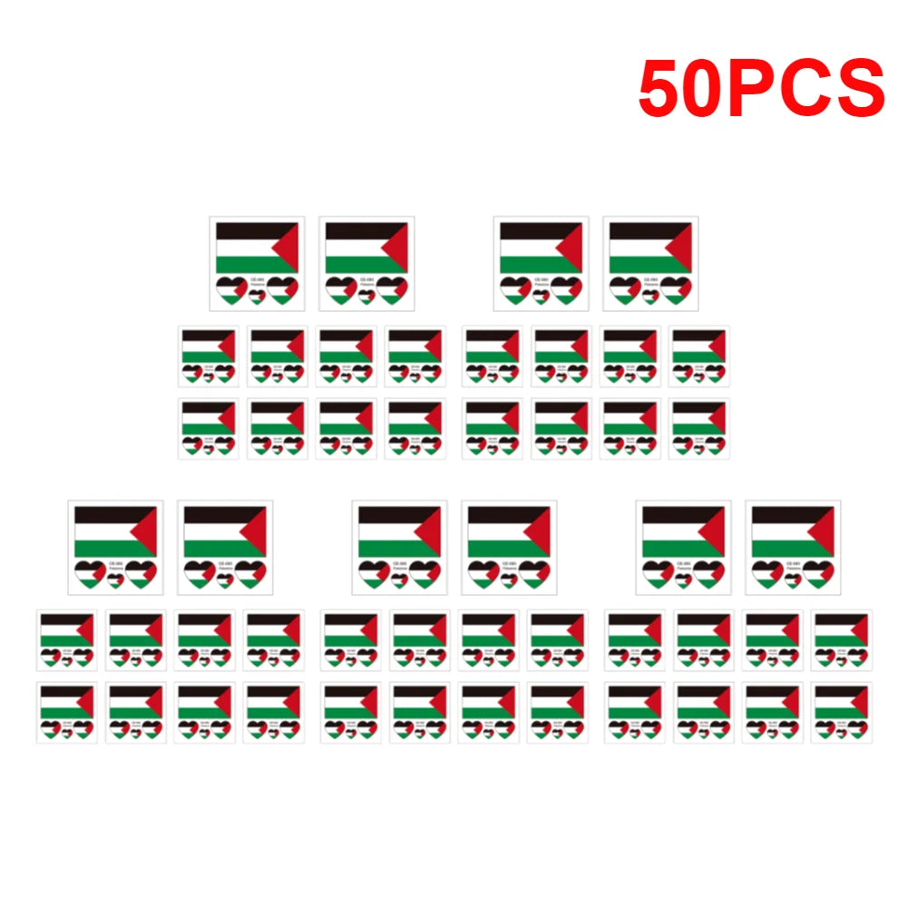 Palestine Flag Temporary Tattoo Stickers – 10 Pc Water Transfer Temporary Tattoo Stickers Richie's 50pcs