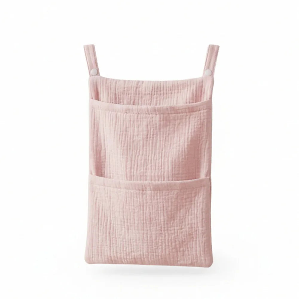 Cotton Baby Diaper Bag Crib Bedside Hanging Stroller Organizer Baby Diaper Bag Richie's Light Pink