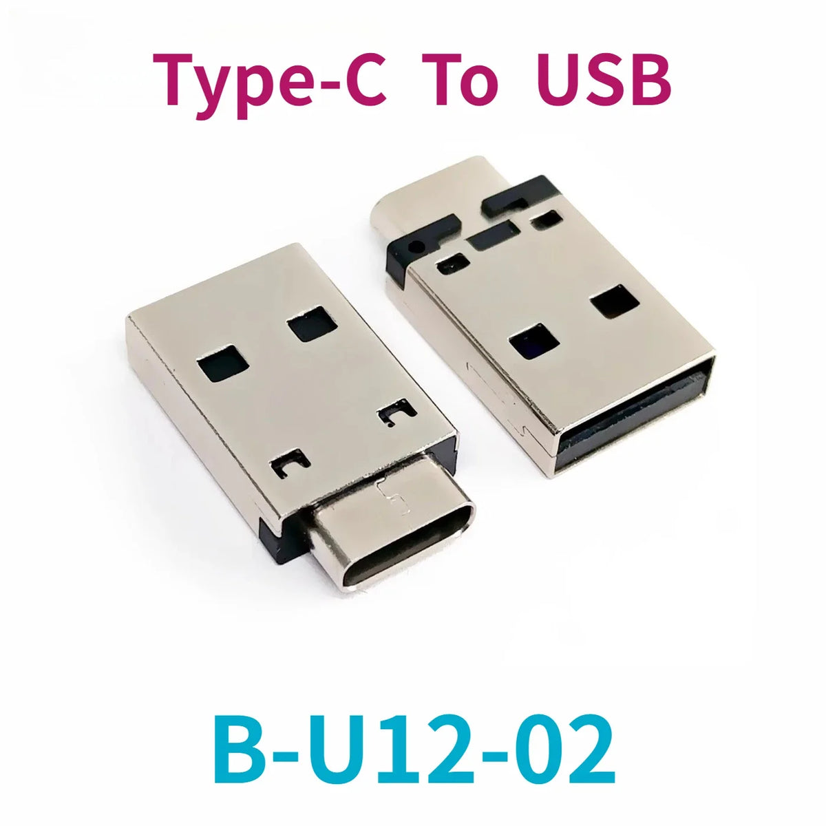 USB-A to Rotating Type-C Female Adapter PCB Connector 5/10PCS USB Connector Adapter Richie's B-U12-02 Metel 5PCS
