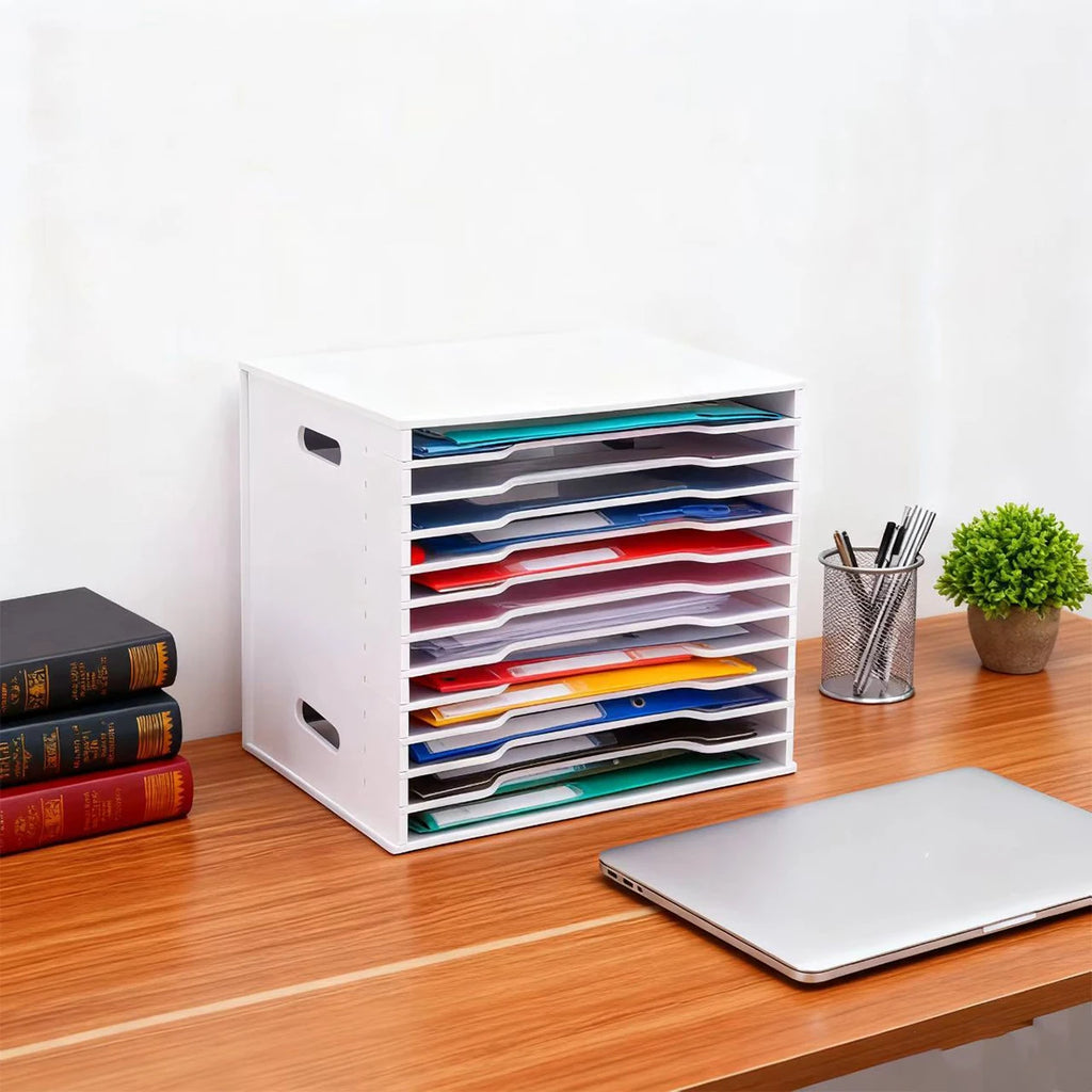 12-Tier Desktop File Organizer – A4 Paper & Document Holder Desktop File Organizer Richie's