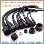 Waterproof LED Connector Set 2–8 Pin Male Female Plug 40cm LED Strip Connector Richie's