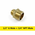 Brass G BSP Female to NPT Male Thread Pipe Fitting Adapter Pipe Fitting Adapter Richie's G 1-2- M x3-4- NPT M
