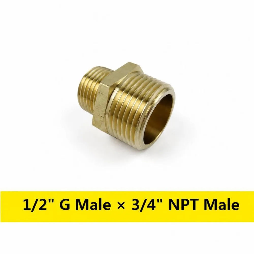 Brass G BSP Female to NPT Male Thread Pipe Fitting Adapter Pipe Fitting Adapter Richie's G 1-2- M x3-4- NPT M
