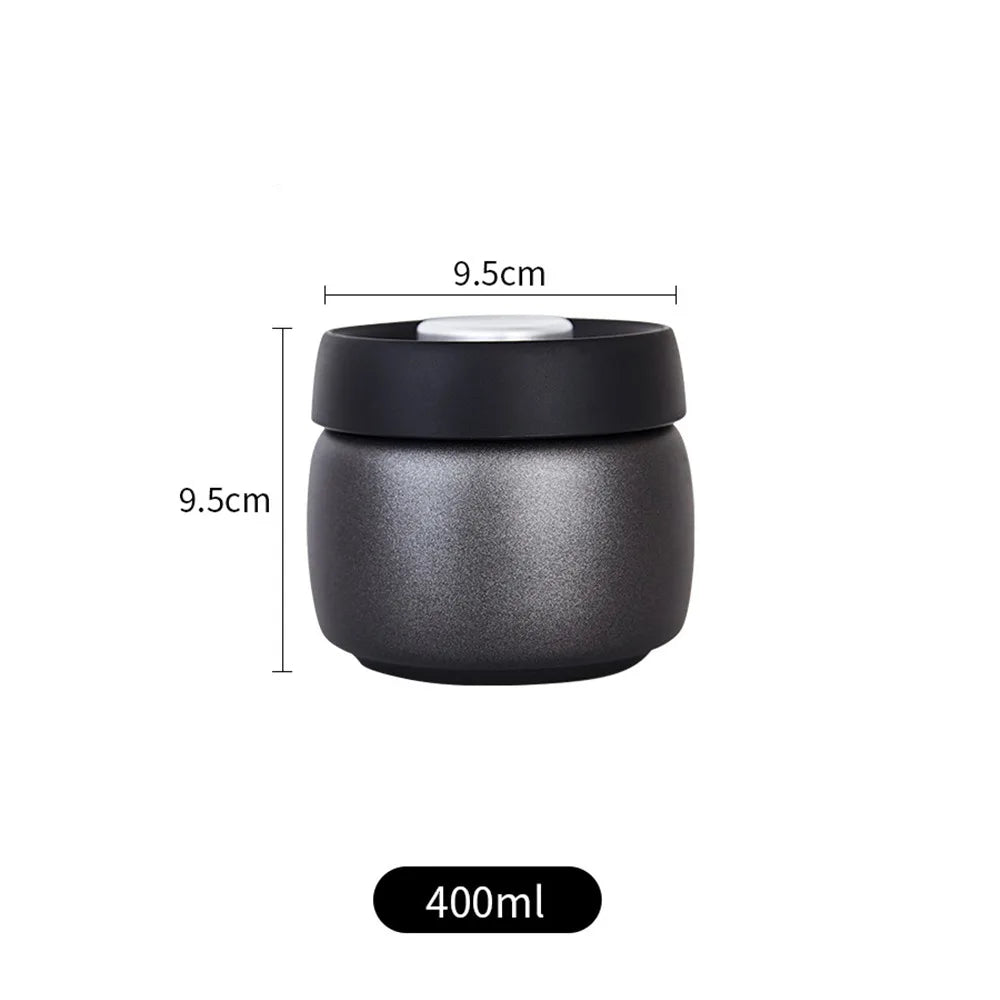 Stainless Steel Vacuum Sealed Coffee Canister 400–1200ml Vacuum Coffee Canister Richie's Black 400ML