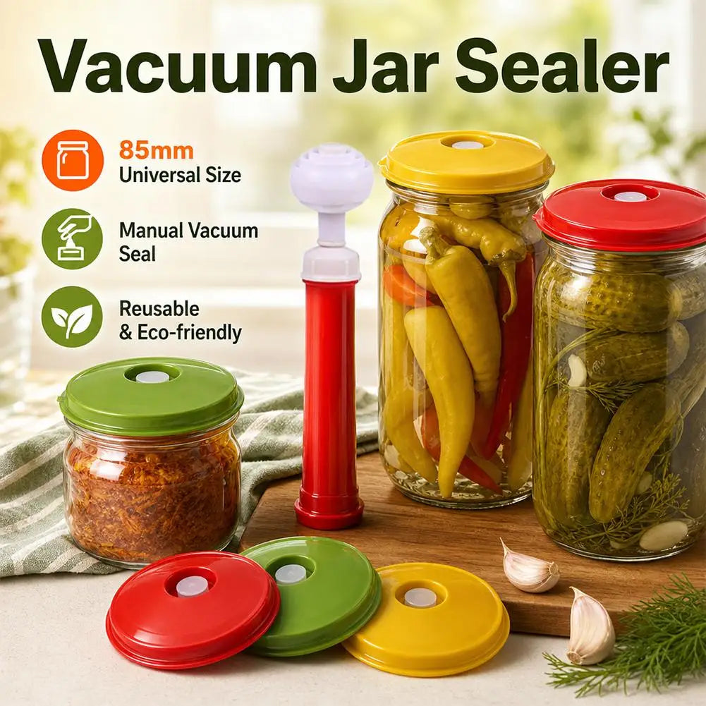 Vacuum Sealer Jar Lids & Manual Pump | Reusable Mason Jar Lids Vacuum Jar Lid Set Richie's