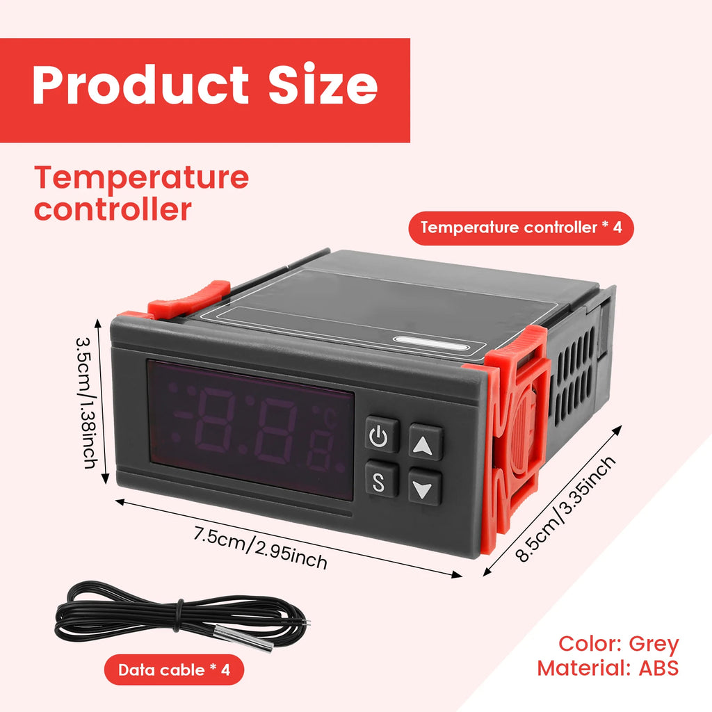 4-Pack Digital Temperature Controller Thermostat for Incubator Temperature Controller Richie's