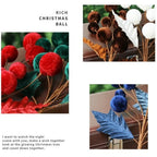 Velvet Christmas Ball Branches Multicolor DIY Xmas Centerpiece Christmas Decoration Richie's