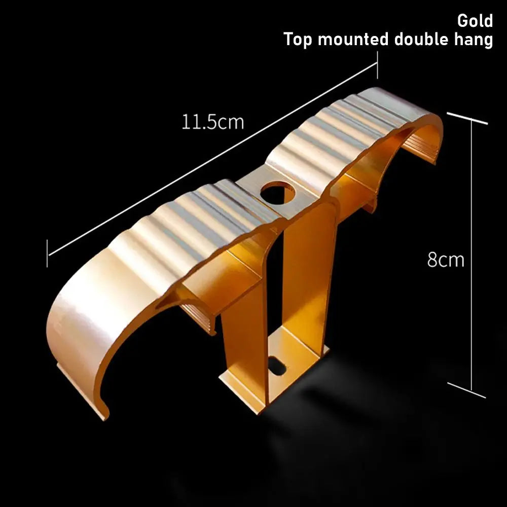 Aluminum Curtain Rod Bracket – Single & Double Hang Curtain Rod Bracket Richie's Gold-Top mounted 2