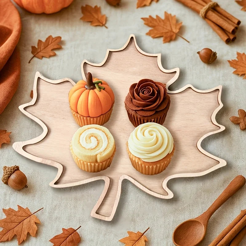 Maple Leaf Serving Tray – Fall Harvest Dessert Plate Serving Tray Richie's