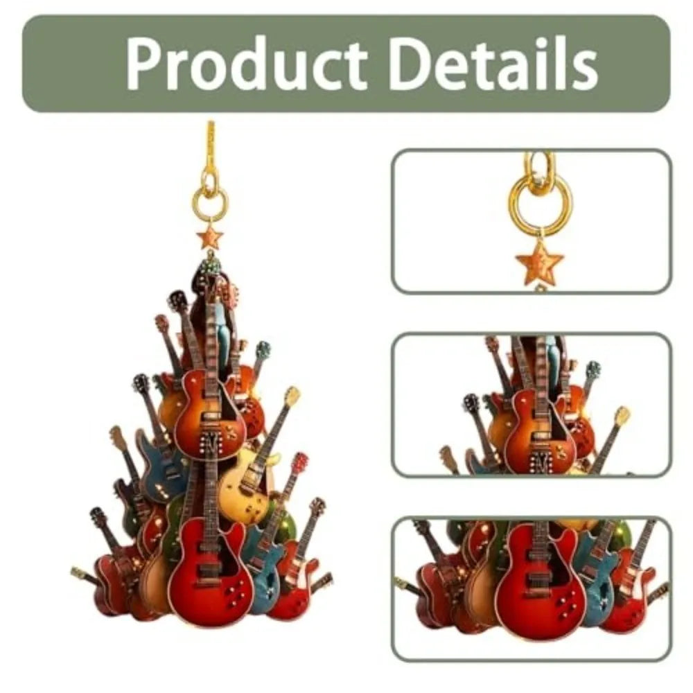 Acrylic Guitar Christmas Ornament | Music Theme Xmas Tree Decor Christmas Ornament Richie's