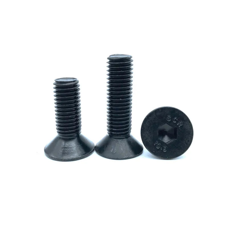10-Pack UNC Flat Head Hex Socket Screws – 10.9 Grade Steel Machine Screws Richie's