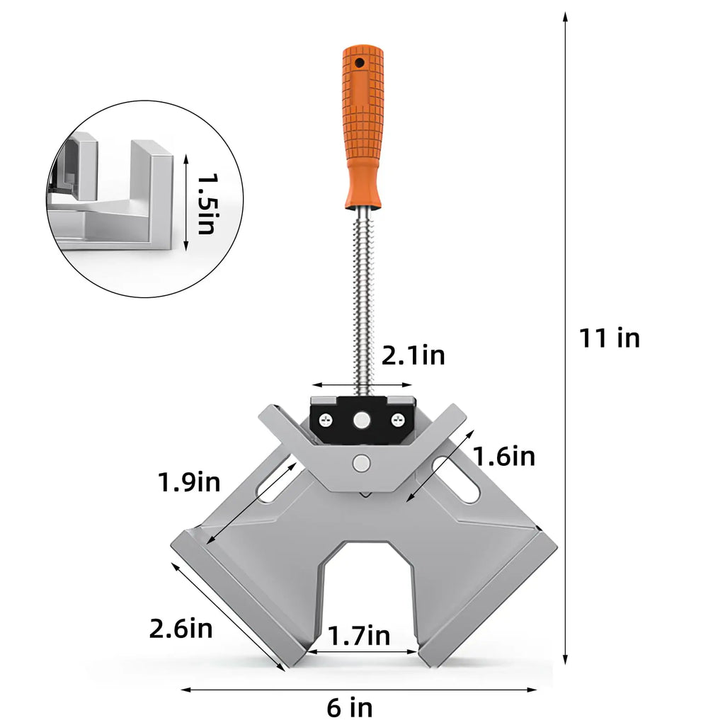 90° Corner Clamp 2pcs – Aluminum Alloy Swing Jaw Woodworking Woodworking Corner Clamp Richie's