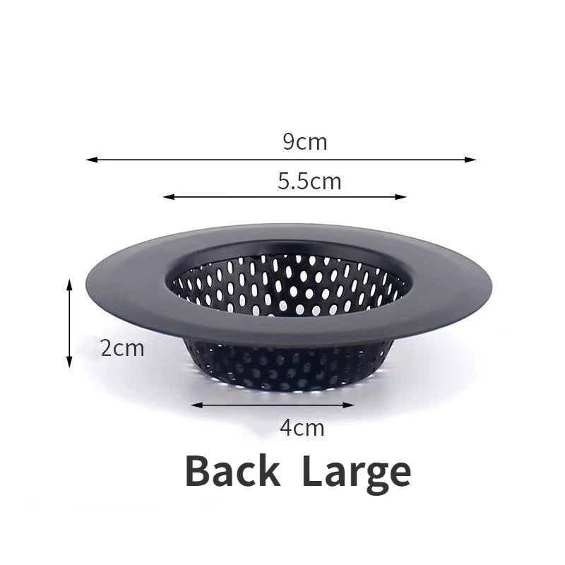 Stainless Steel Sink Strainer & Shower Drain Hair Catcher Sink Drain Strainer Richie's Black L