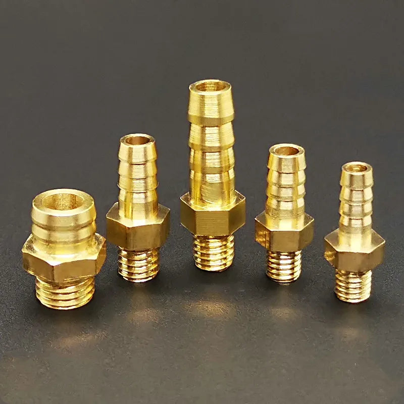 Brass Barb Hose Fittings Male Metric M5 M6 M8 Thread Connector Brass Pipe Fitting Richie's