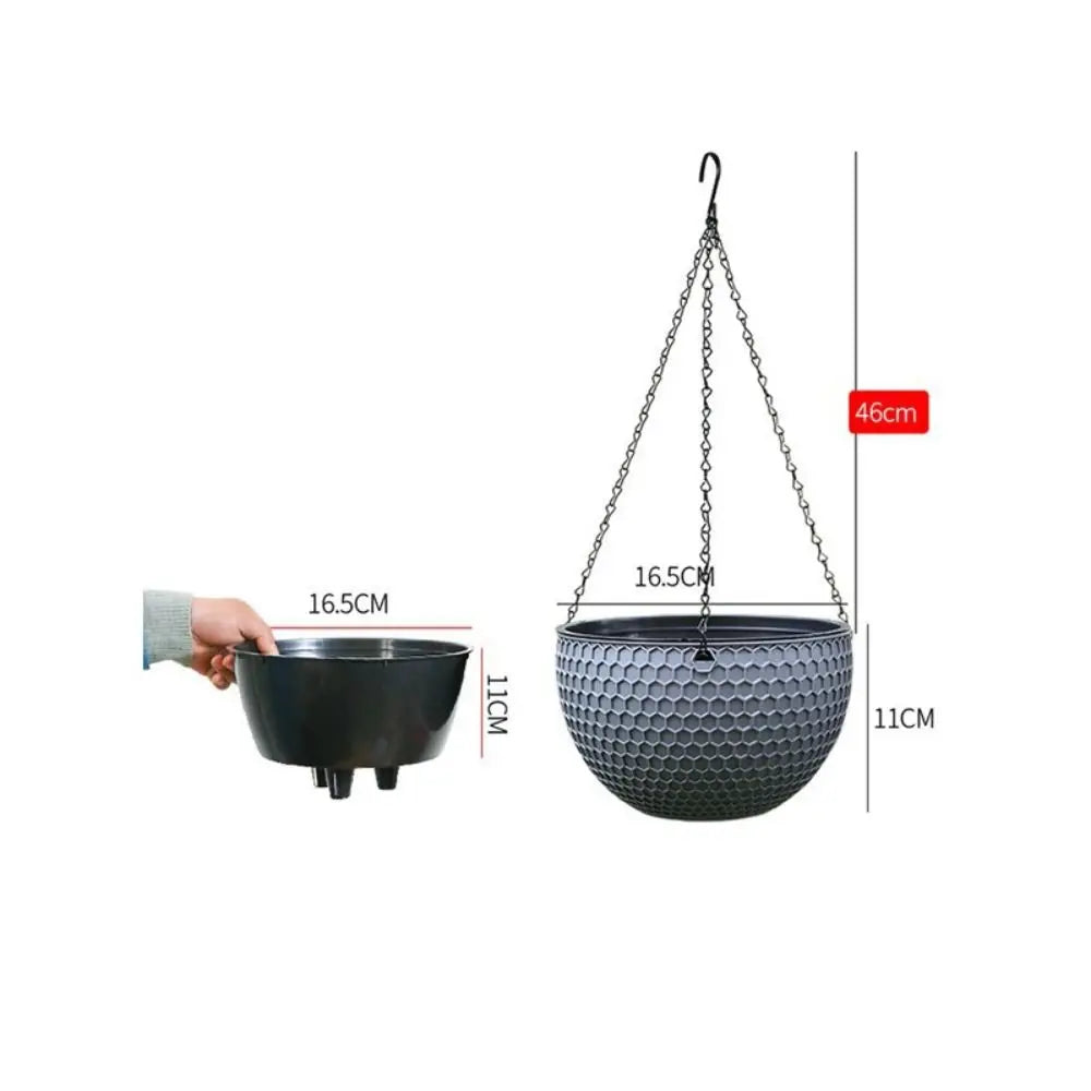 Hanging Flower Basket Self-Watering Honeycomb Woven Planter Hanging Planter Richie's