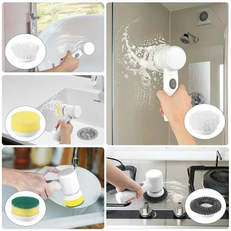 Cordless Electric Spin Scrubber with 5 Brush Heads Electric Cleaning Scrubber Richie's