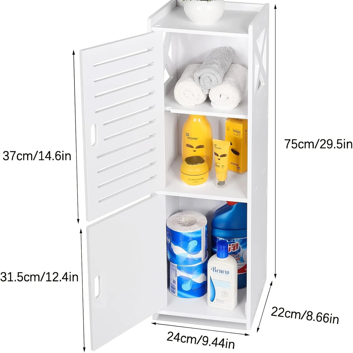 Narrow PVC Corner Bathroom Storage Cabinet – Freestanding Corner Storage Cabinet Richie's